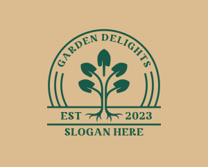 Shovel Tree Planting Garden logo design