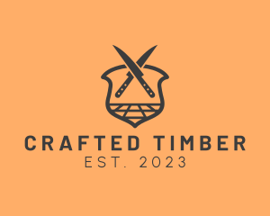 Kitchen Knife Crest logo design