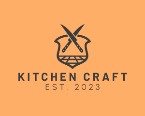 Kitchen Knife Crest logo design