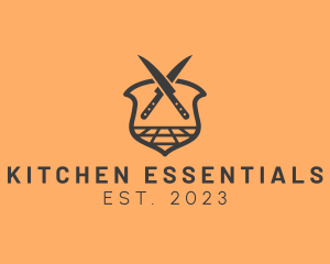 Kitchen Knife Crest logo design