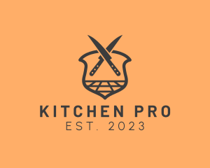 Kitchen Knife Crest logo design