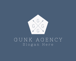 Hipster Pentagon Arrows logo design