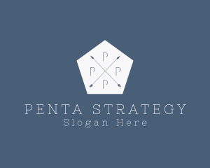 Hipster Pentagon Arrows logo design