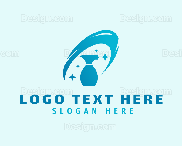 Blue Spray Bottle Cleaner Logo