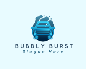 Car Wash Cleaning Bubbles logo design