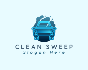 Car Wash Cleaning Bubbles logo design