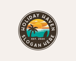 Beach Vacation Holiday logo design