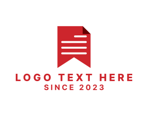Document - Modern Document Bookmark logo design