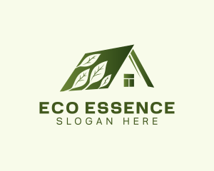 Eco House Leaves logo design