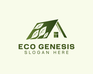 Eco House Leaves logo design