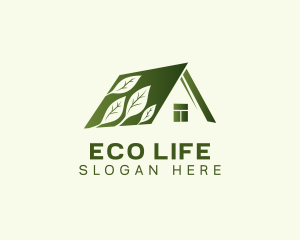 Eco House Leaves logo design