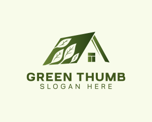 Eco House Leaves logo design