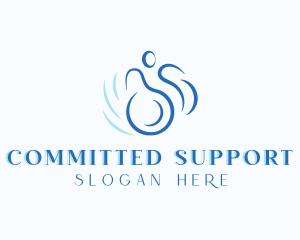 Wheelchair Disability Support logo design