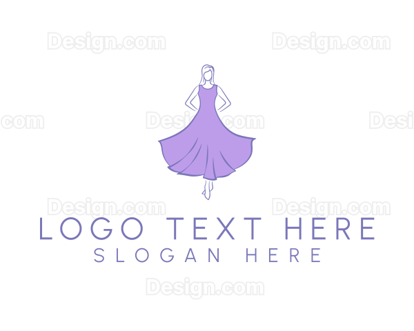 Feminine Purple Dress Logo