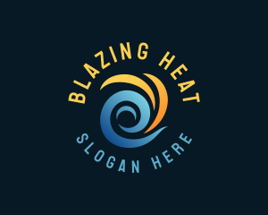 HVAC Heating Cooling logo design