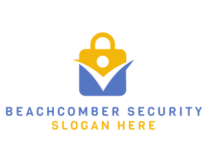 Padlock Person Security logo design