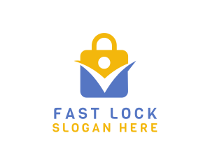 Padlock Person Security logo design