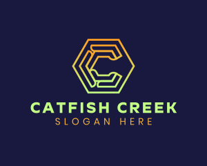 Tech Hexagon Letter C logo