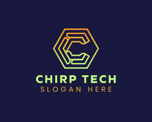 Tech Hexagon Letter C logo design