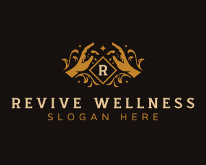 Hand Floral Wellness logo design