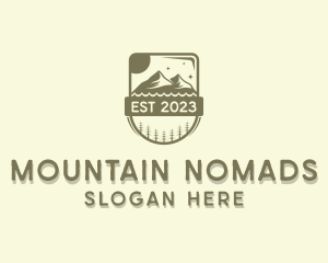 Mountain Hiker Peak logo design