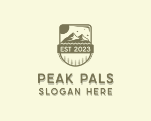 Mountain Hiker Peak logo design