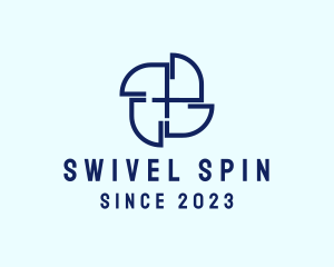 Modern Pinwheel Windmill logo