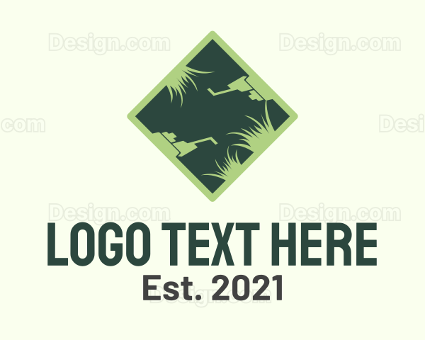 Lawn Mower Grass Logo