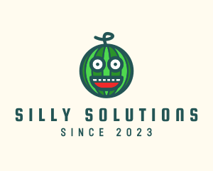 Funny Watermelon Face logo design