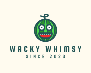 Funny Watermelon Face logo design