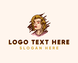 Retro Blonde Woman  Logo