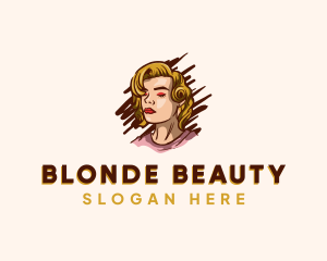 Retro Blonde Woman  logo design