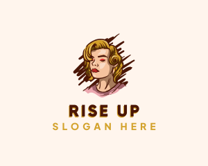 Retro Woman Make Up logo design