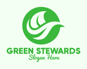 Green Organic Leaf logo design