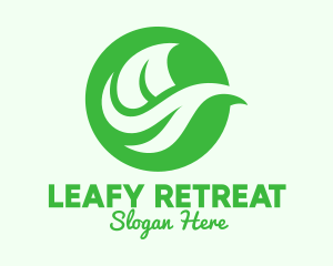 Green Organic Leaf logo design