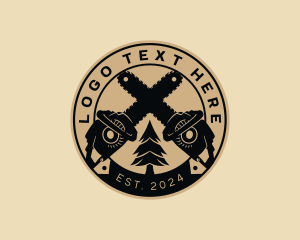 Tree Chainsaw Badge logo