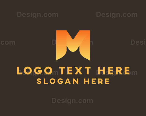 Orange Gradient Letter M Logo