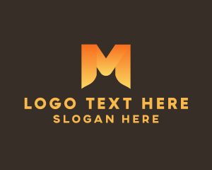 Orange Gradient Letter M logo