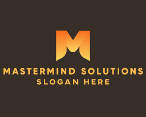 Orange Gradient Letter M logo design