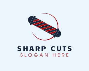 Barber Pole Groomer logo design