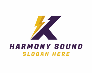 Lightning Sharp Letter K Logo