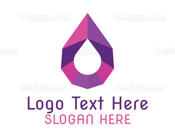 Purple Gemstone Droplet Logo