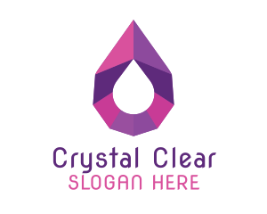 Purple Gemstone Droplet logo design