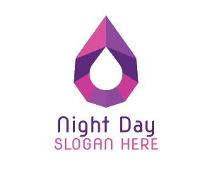 Purple Gemstone Droplet logo design