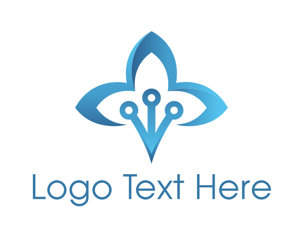 Blue Flower logo example 1