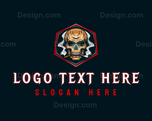 Cigarette Skull Smoking Logo