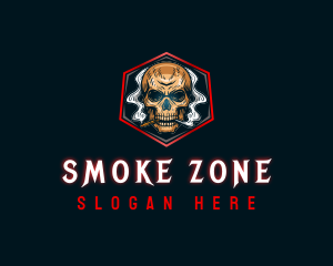 Cigarette Skull Smoking logo design