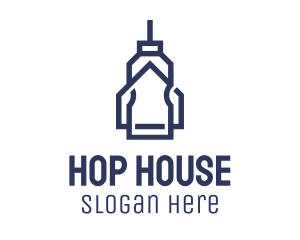 Blue Minimalist Drink House logo design