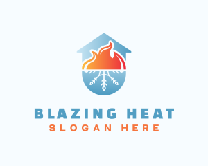 Heating & Cooling Home logo design