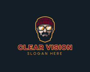 Hipster Guy Glasses logo